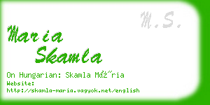 maria skamla business card